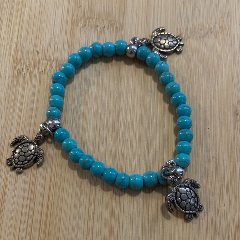 Turquoise Turtle Charm Bracelet